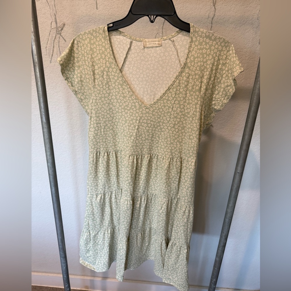 Altar'd State Green Floral Tunic Top